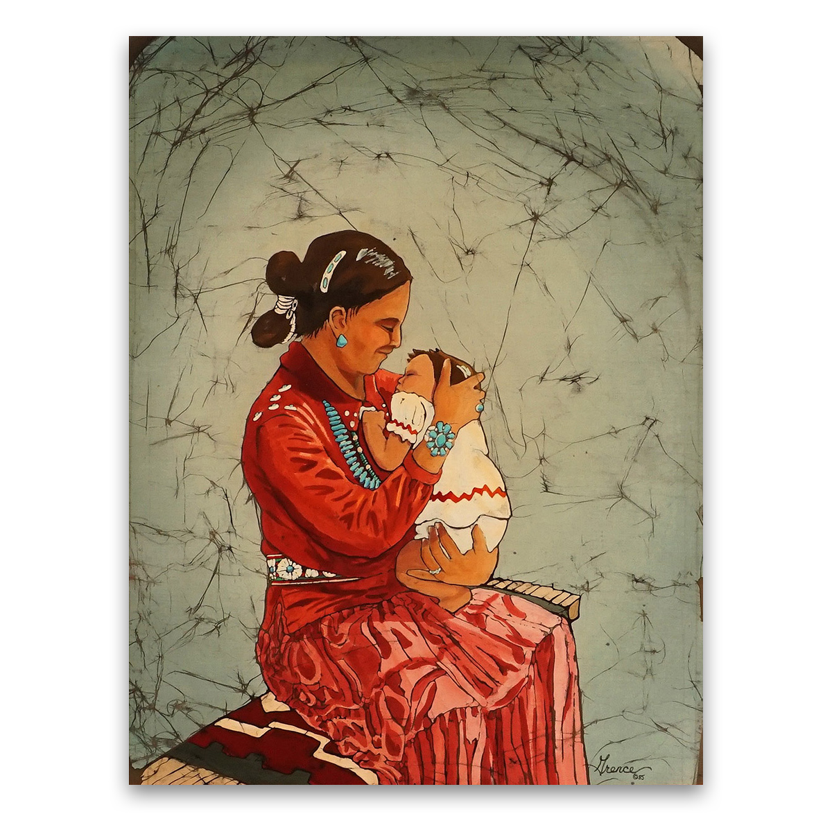 Chimayo Trading Navajo Rugs Pueblo Pottery Fine Art“Mother & Child
