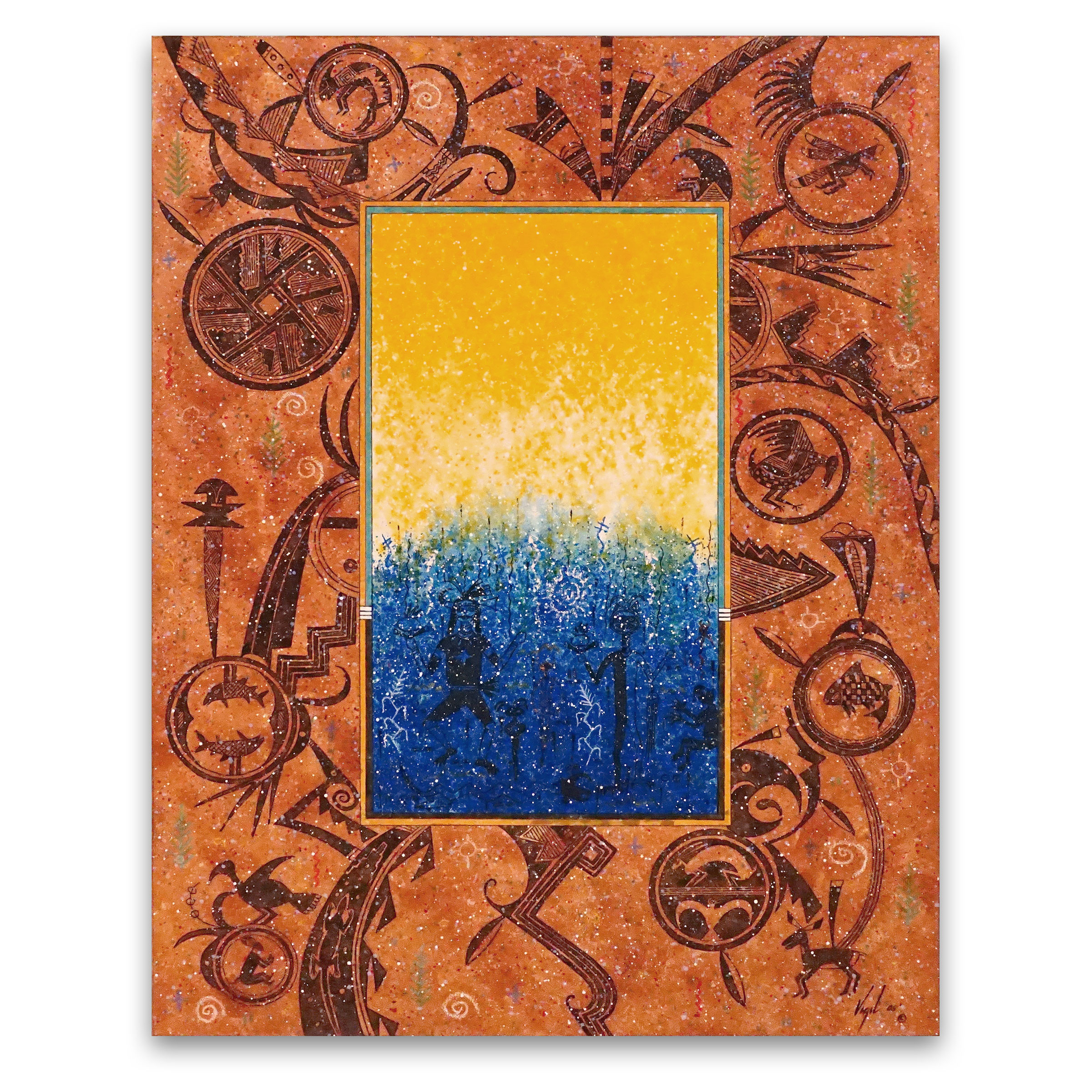 アート・デザイン・音楽 The Magnificent Jewels of Vera Hue Chimayo Trading Navajo Rugs Pueblo Pottery Fine Art“Mimbres Corn